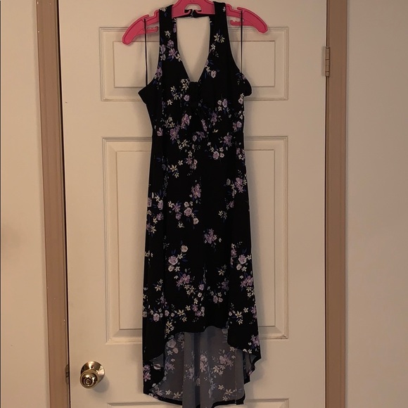 Candies Black floral Hi-Lo hem sundress - Picture 3 of 5